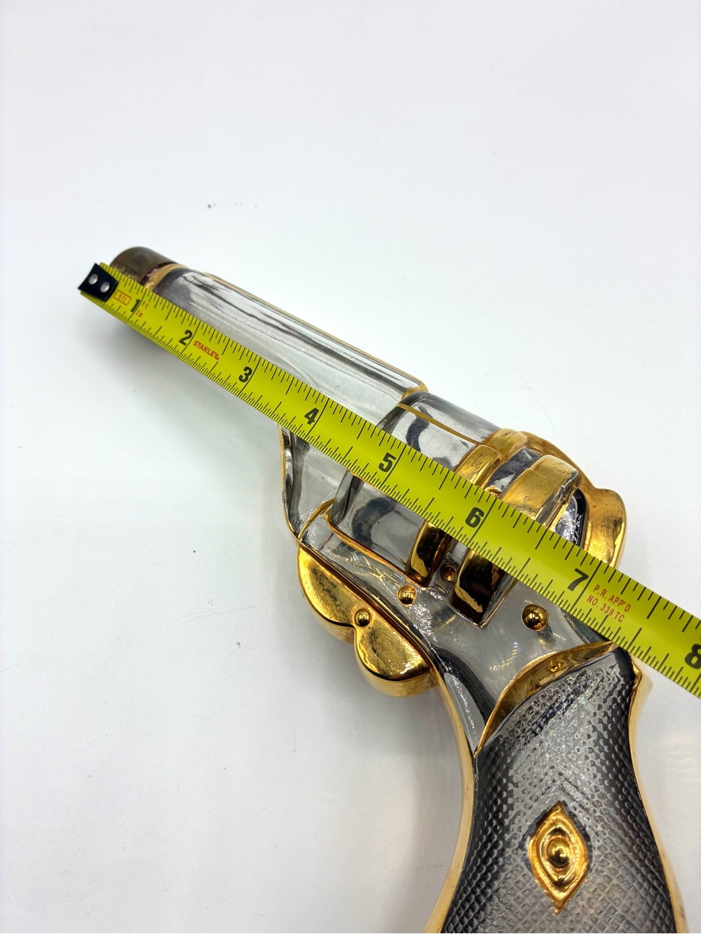 Vintage Austrian Revolver Shaped Glass Bottle Famosa LPW MCM - Picture 15 of 16